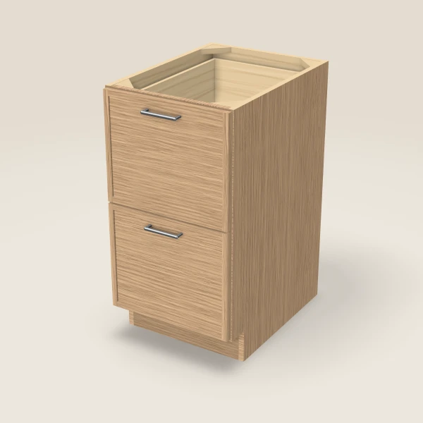 18" 2-Drawer Base — Petit Oak, 3D picture