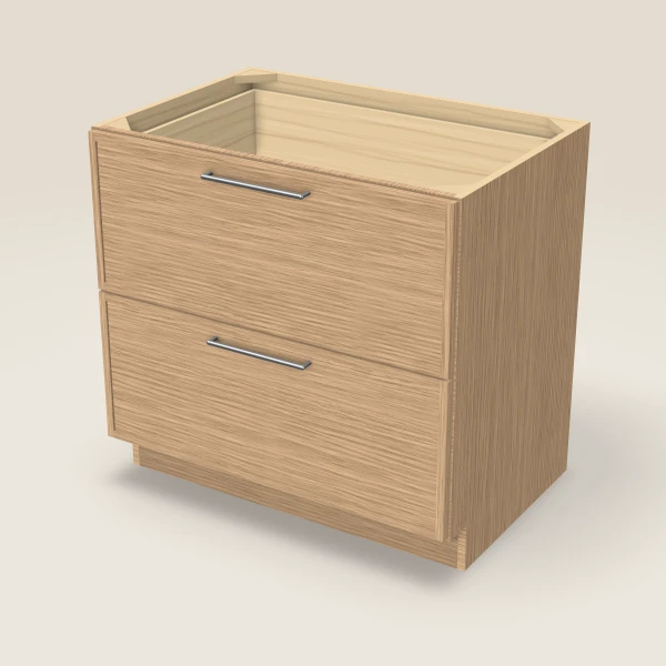 36" 2-Drawer Base — Petit Oak, 3D picture