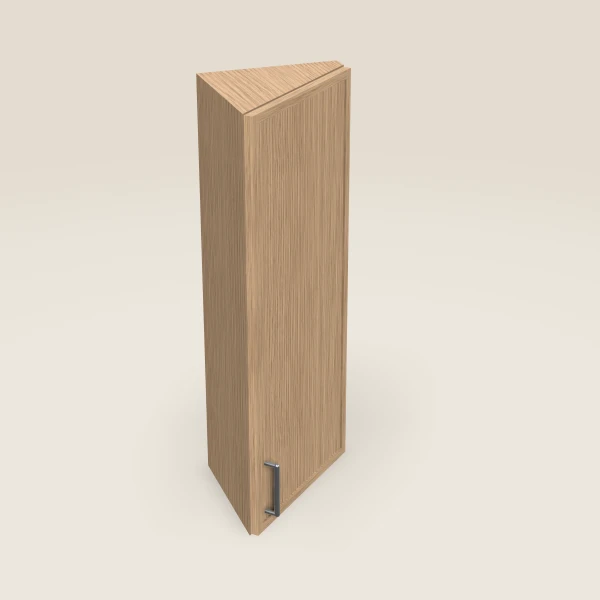 12" Wall End Angle Cabinet — 36" High — Petit Oak, 3D picture