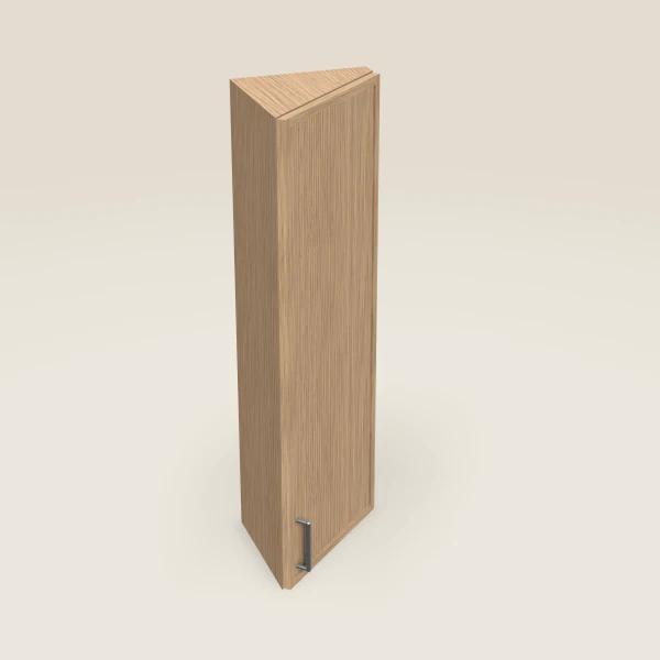12" Wall End Angle Cabinet — 42" High — Petit Oak, 3D picture