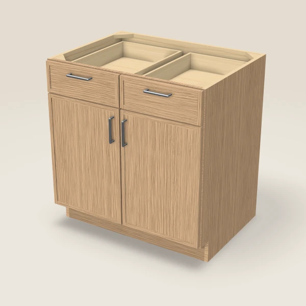 33" Base Cabinet — Double Door — Petit Oak, 3D picture