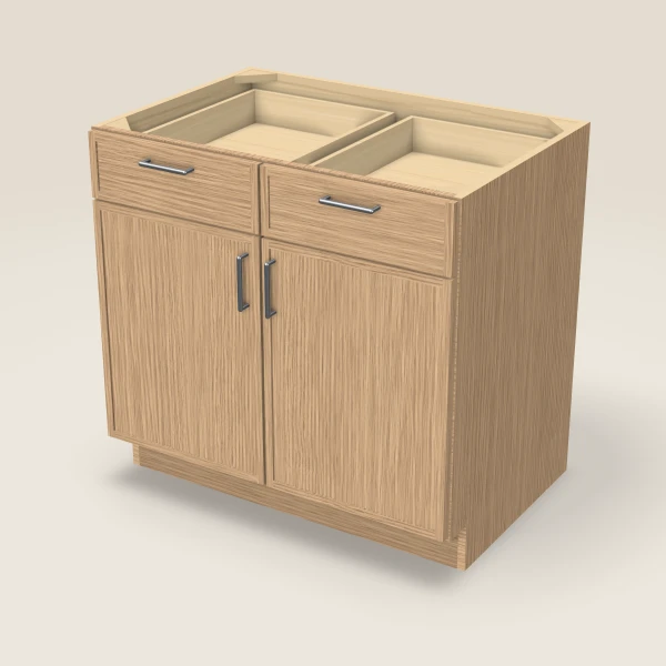 36" Base Cabinet — Double Door — Petit Oak, 3D picture