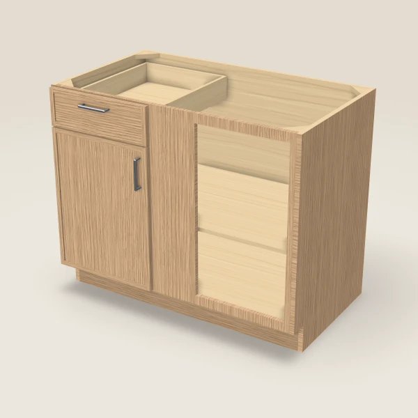Base Blind Corner — fills 45–48" — Petit Oak, 3D picture