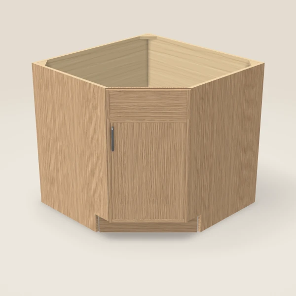 Diagonal Corner Sink Base — 36" — Petit Oak, 3D picture