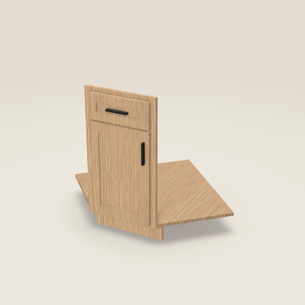 Diagonal Corner Sink Front Kit — 36", Not a Cabinet — Petit Oak, 3D picture