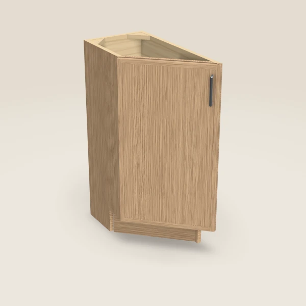 12" Base Transitional — Left — Petit Oak, 3D picture