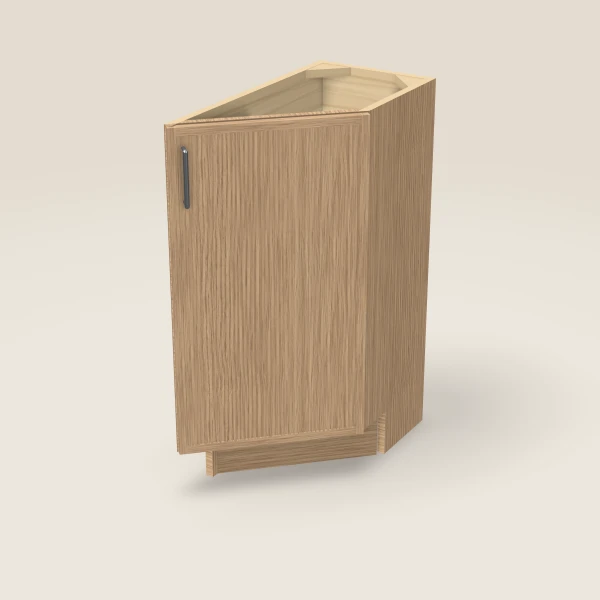 12" Base Transitional — Right — Petit Oak, 3D picture
