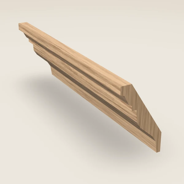 Classic Crown Molding — 4½" × 96" — Petit Oak, 3D picture