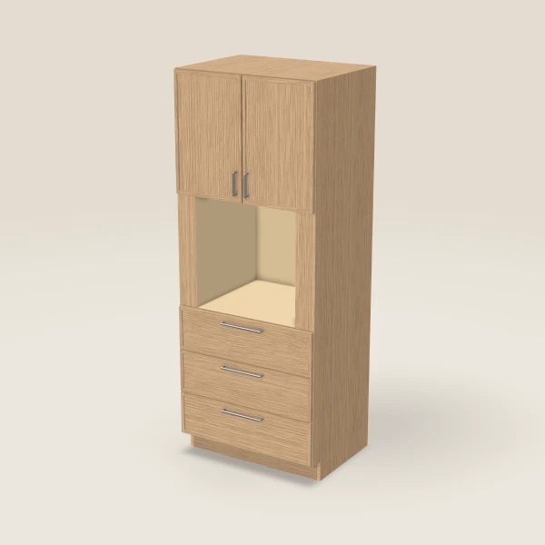 33" Oven Cabinet — 84" High — Petit Oak, 3D picture