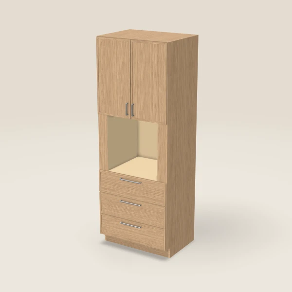 33" Oven Cabinet — 90" High — Petit Oak, 3D picture
