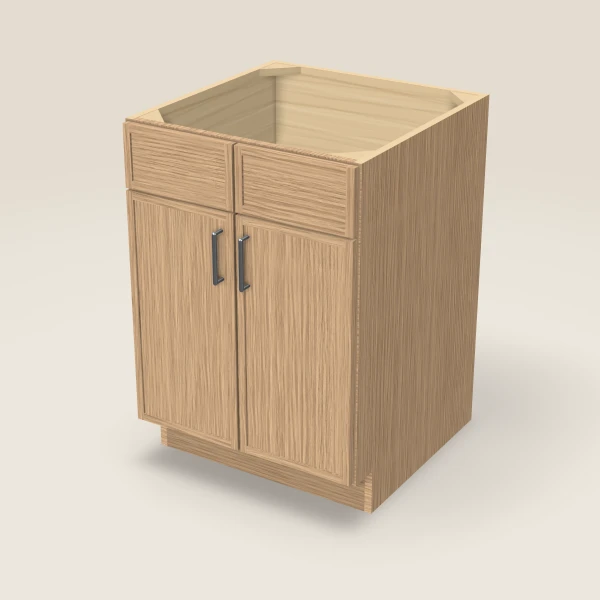24" Sink Base — Double Door — Petit Oak, 3D picture
