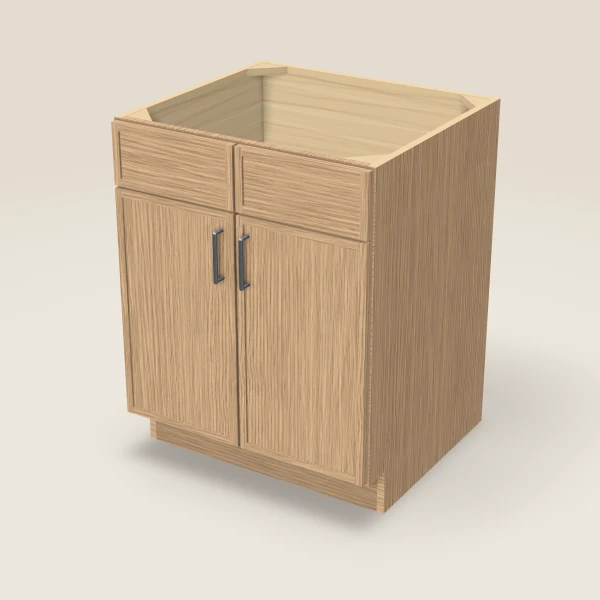 27" Sink Base — Double Door — Petit Oak, 3D picture