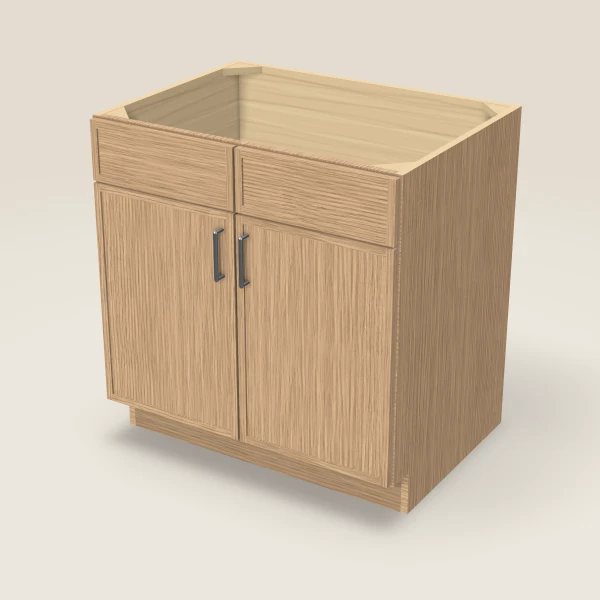 33" Sink Base — Double Door — Petit Oak, 3D picture