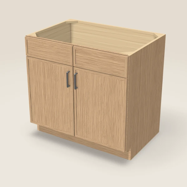 36" Sink Base — Double Door — Petit Oak, 3D picture