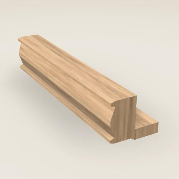 Tall Light Rail Molding — 96" — Petit Oak, 3D picture