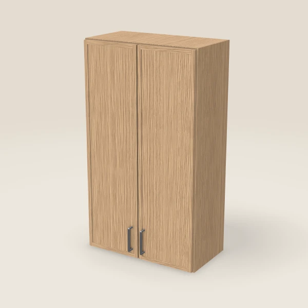 24" Wall Cabinet — 42" High, Double Door — Petit Oak, 3D picture