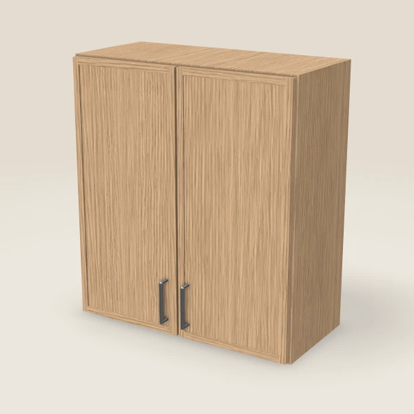 27" Wall Cabinet — 30" High, Double Door — Petit Oak, 3D picture