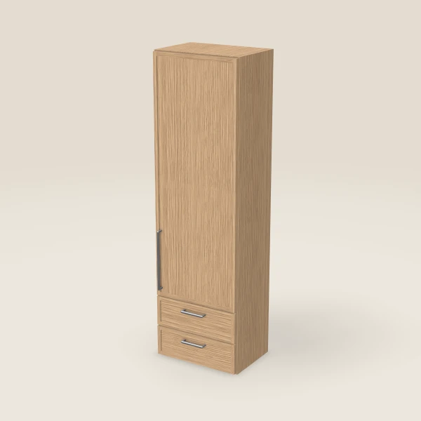 Gabinete de pared de 18" con 2 cajón(es) — 60" de alto — Petit Oak, imagen en 3D