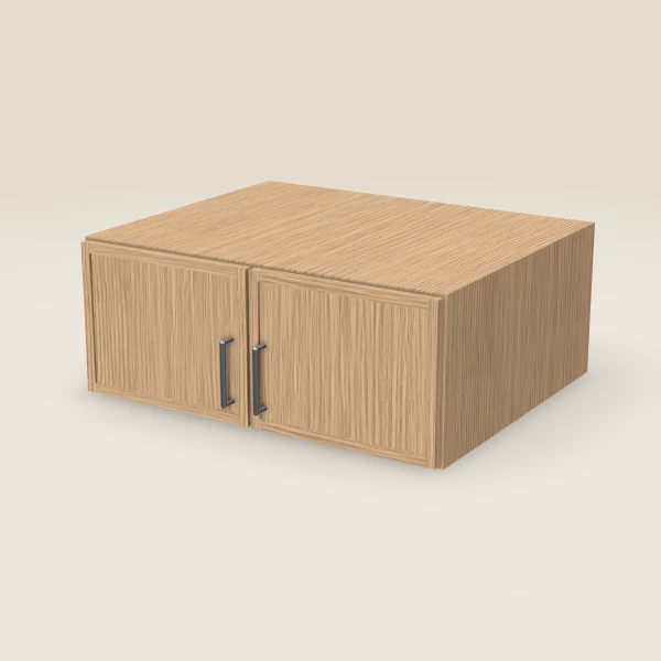 30" Wall Cabinet — 12" High, 24" Deep, Double Door — Petit Oak, 3D picture