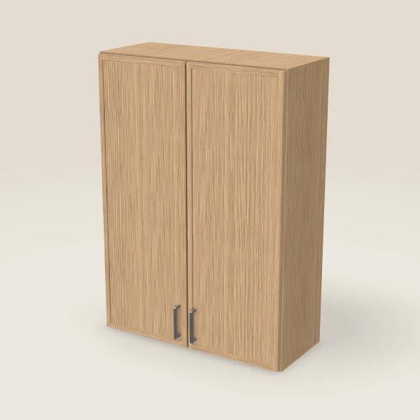 30" Wall Cabinet — 42" High, Double Door — Petit Oak, 3D picture