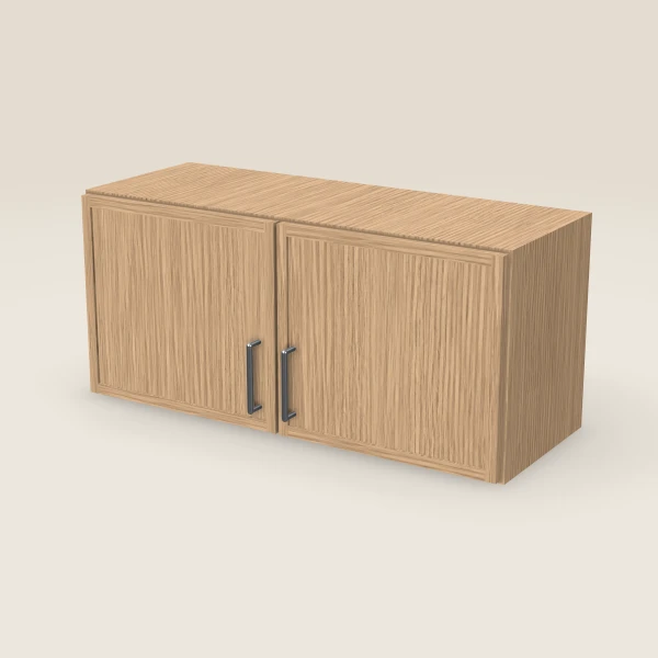 33" Wall Cabinet — 15" High, Double Door — Petit Oak, 3D picture