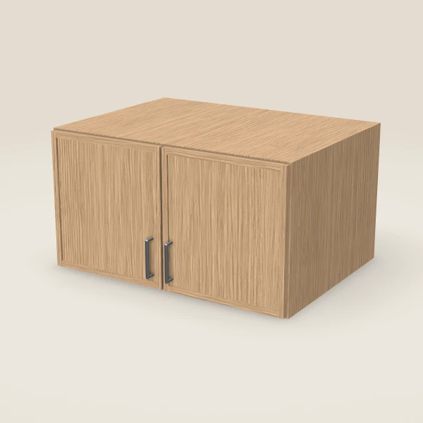 33" Wall Cabinet — 18" High, 24" Deep, Double Door — Petit Oak, 3D picture