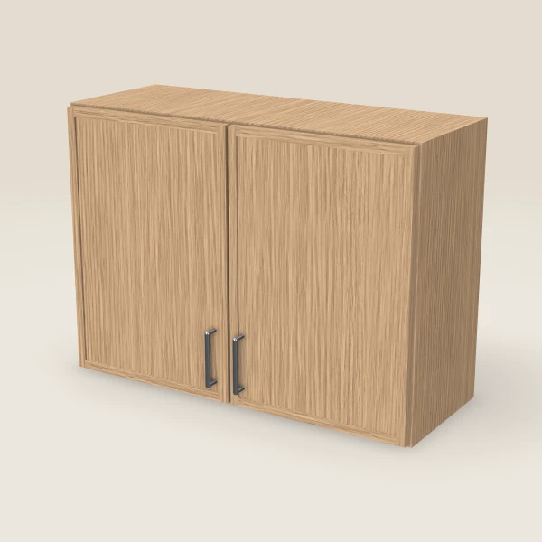 33" Wall Cabinet — 24" High, Double Door — Petit Oak, 3D picture