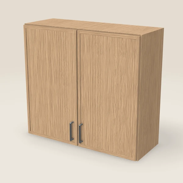 33" Wall Cabinet — 30" High, Double Door — Petit Oak, 3D picture