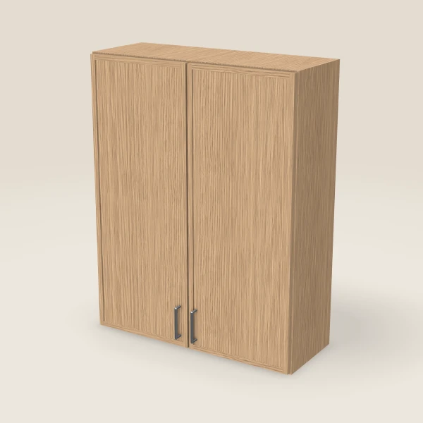 33" Wall Cabinet — 42" High, Double Door — Petit Oak, 3D picture