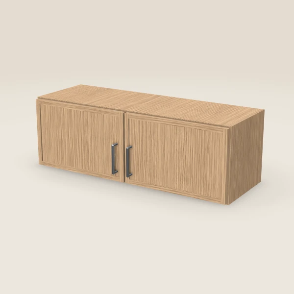 36" Wall Cabinet — 12" High, Double Door — Petit Oak, 3D picture