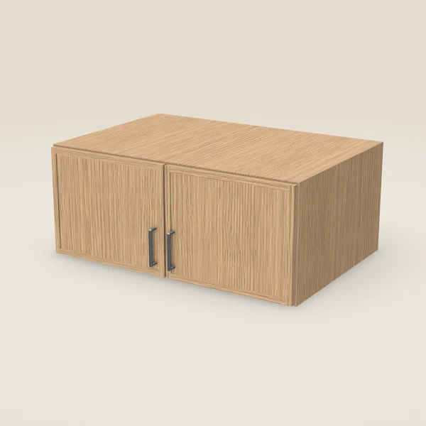 36" Wall Cabinet — 15" High, 24" Deep, Double Door — Petit Oak, 3D picture