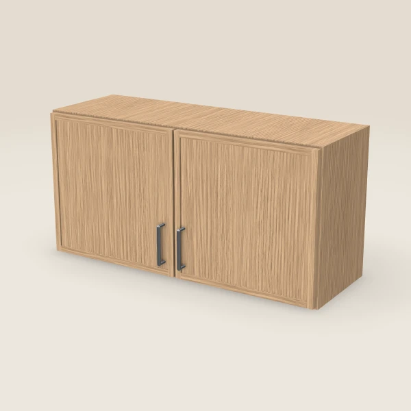 36" Wall Cabinet — 18" High, Double Door — Petit Oak, 3D picture