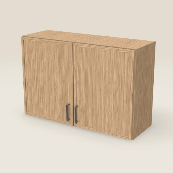 36" Wall Cabinet — 24" High, Double Door — Petit Oak, 3D picture