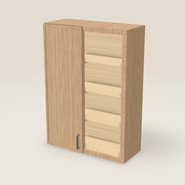 Wall Blind Corner — 42" High — Petit Oak, 3D picture