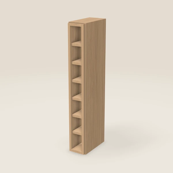 6" Wall Cube — 42" High, 7 Cubes — Petit Oak, 3D picture