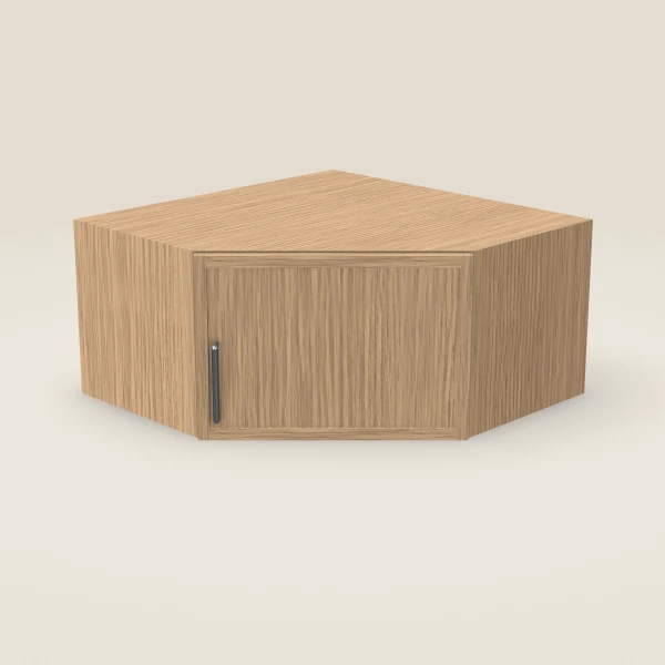 24" Wall Diagonal Corner — 12" High — Petit Oak, 3D picture
