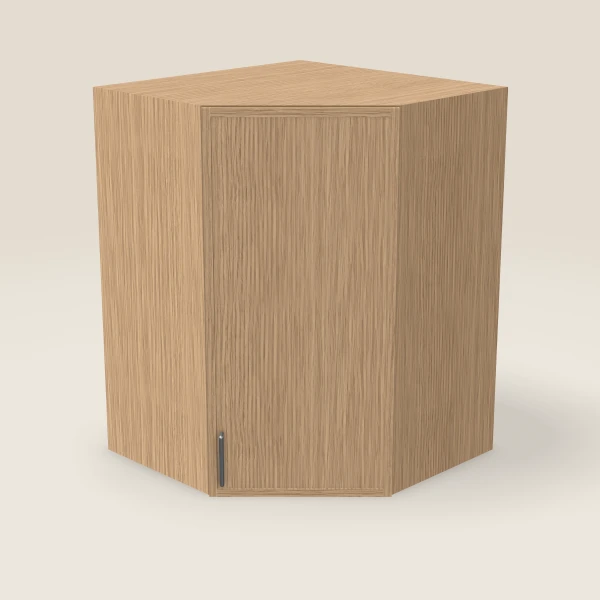 27" Wall Diagonal Corner — 36" High, 15" Deep — Petit Oak, 3D picture