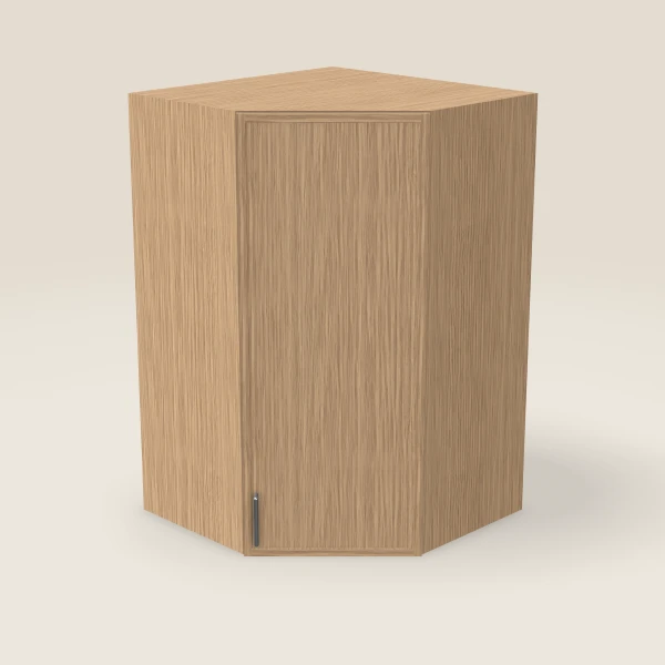 27" Wall Diagonal Corner — 42" High, 15" Deep — Petit Oak, 3D picture