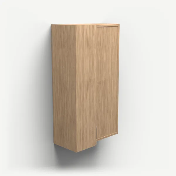 24" Wall Corner Cabinet, Bi-Fold Door — 42" High — Petit Oak, 3D picture