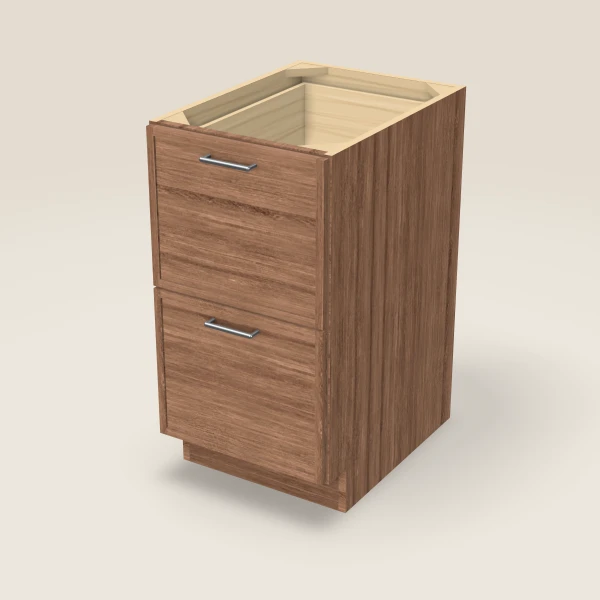 18" 2-Drawer Base — Petit Brown, 3D picture