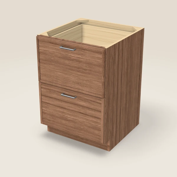 24" 2-Drawer Base — Petit Brown, 3D picture