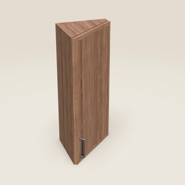 Gabinete de extremo en ángulo de pared de 12" — 30" de alto — Petit Brown, imagen en 3D