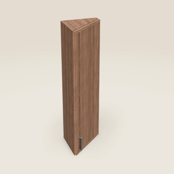 12" Wall End Angle Cabinet — 42" High — Petit Brown, 3D picture