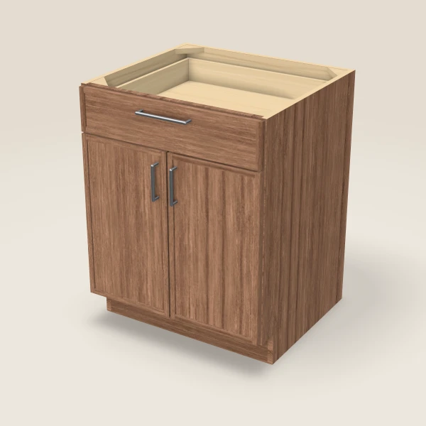 27" Base Cabinet — Double Door — Petit Brown, 3D picture