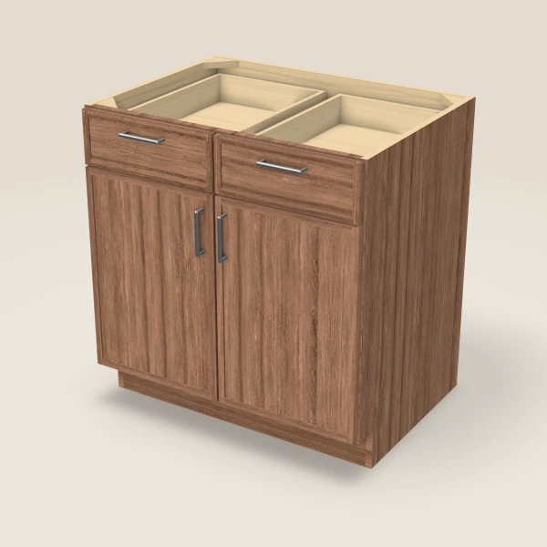 33" Base Cabinet — Double Door — Petit Brown, 3D picture