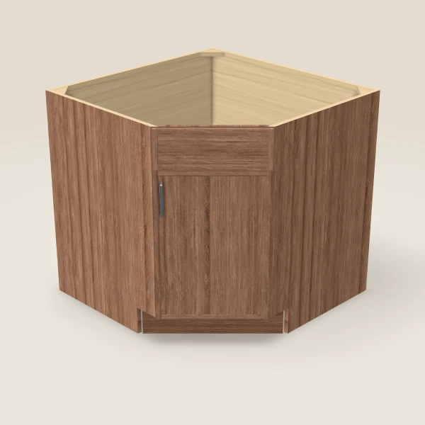 Diagonal Corner Sink Base — 36" — Petit Brown, 3D picture