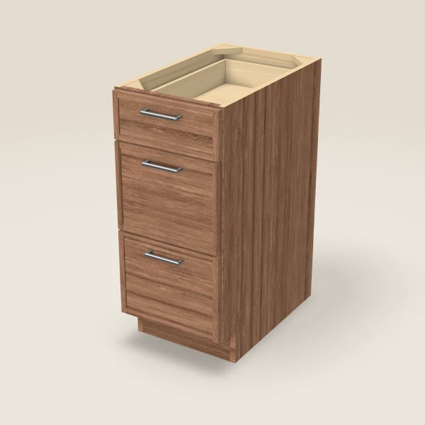 15" 3-Drawer Base — Petit Brown, 3D picture