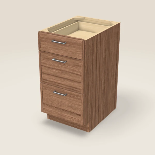 18" 3-Drawer Base — Petit Brown, 3D picture
