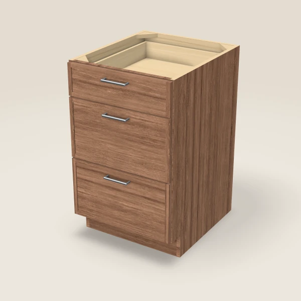 21" 3-Drawer Base — Petit Brown, 3D picture