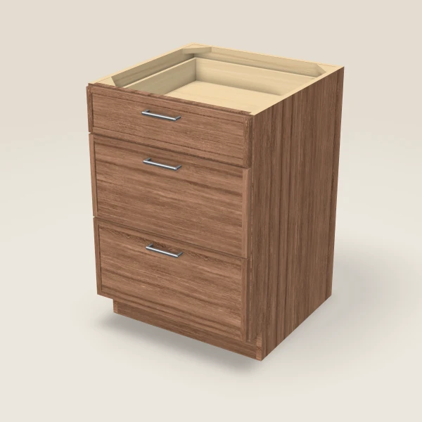 24" 3-Drawer Base — Petit Brown, 3D picture